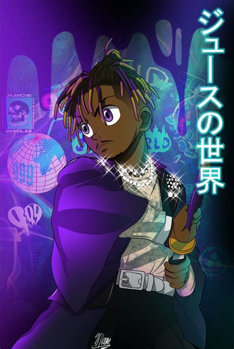 Juice Wrld Anime Poster In 2022 Anime Rapper Anime Cartoon Art