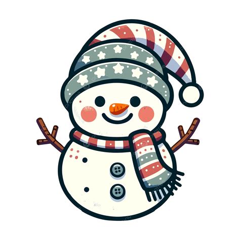 Vector Hand Drawn Snowman Character Hand Drawn Christmas Christmas