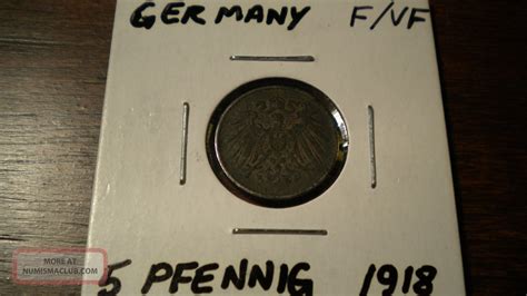 1918 Imperial Germany 5 Phennig Coin