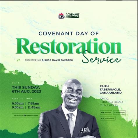 Covenant Day Of Restoration Winners Chapel Live Sunday Service