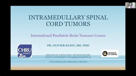 Paediatric Intramedullary Tumours Prof Oliver Klein Youtube