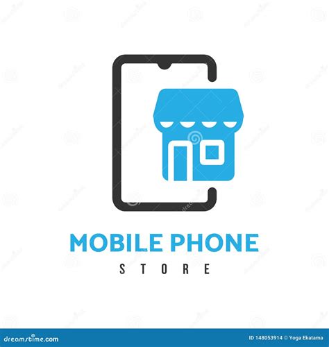 Mobile Phone Smartphone Store Phone Shop Logo Template Stock Vector