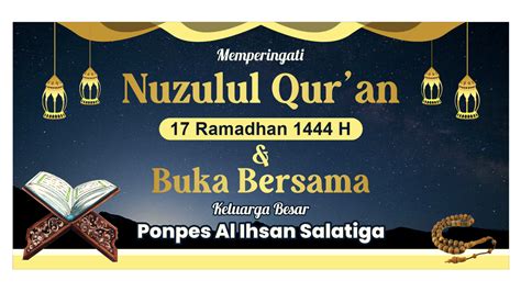 Desain Spanduk MMT Peringatan Nuzulul Quran Di Bulan Ramadhan Gratis CDR Siap Edit Asifba