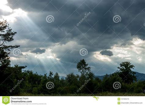 Dramatic Dark Clouds Landscape Stock Image Image Of Landscape Power