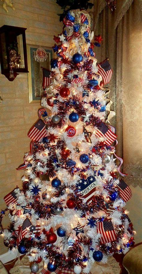 American Christmas Patriotic Christmas Tree Blue Christmas Decor
