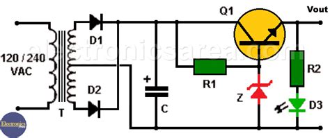 9vdc Power Supply Using Zener And Transistor Electronics 48 Off