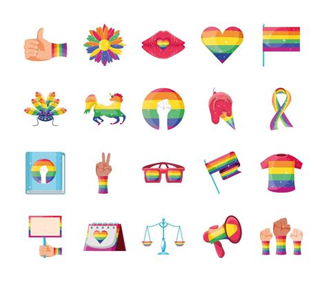 Lgbt Pride Set Of Icons Vector Art At Vecteezy