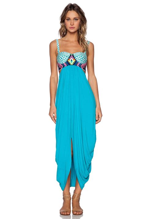 Mara Hoffman Embroidered Maxi Dress In Turquoise From Revolveclothing Com Embroidered Maxi