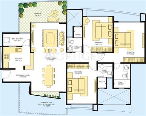 1670 Sq Ft 3 Bhk Floor Plan Image Marvel Realtors Azure Available For