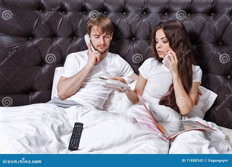 Morning Business Couple Stock Image Image Of Bedroom 71888345