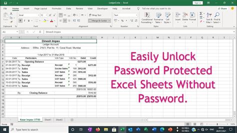 Easily Unlock Password Protected Excel Sheets Without Password Youtube