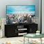 Furinno Montale TV Stand With Doors For Up To 65 Inch Black Oak 