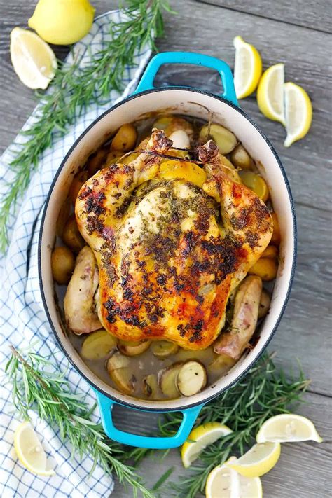 Dutch Oven Whole Roast Chicken Recipe Oven Roasted Chicken Oven