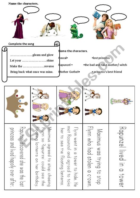 Rapunzel Comprehension Esl Exercises Worksheet In Simple Past Hot Sex Picture
