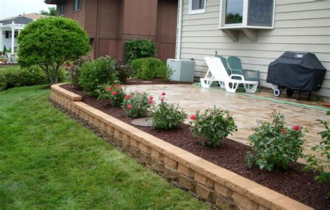 Concrete Landscape Patio Flower Bed Landscaping Ideas Around Design And