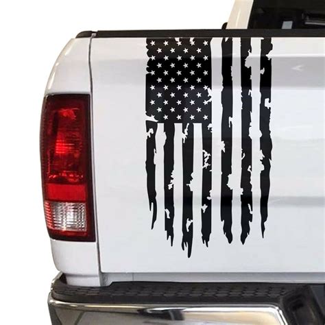 Distressed American Usa Us Flag Truck Tailgate Vinyl Decal Etsy