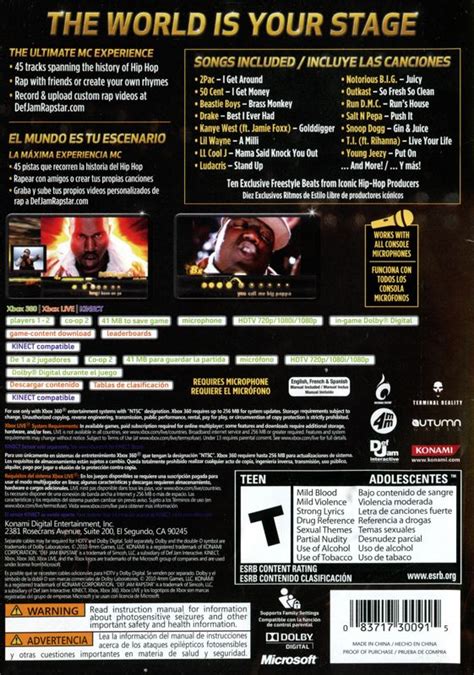 Def Jam Rapstar 2010 Xbox 360 Box Cover Art Mobygames