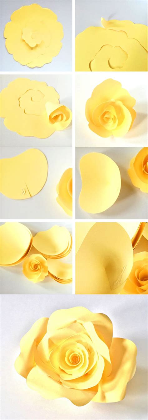 How To Make Diy Paper Roses With Free Printable Template Paper Roses
