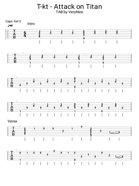 guitar pro t kt attack on titan pdf