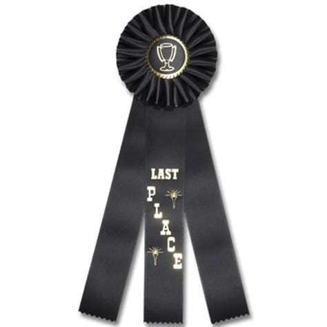 Last Place Classic Three Streamer Rosette Award Ribbon Loser Awards