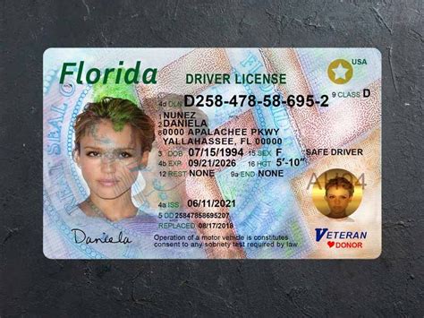 Florida Driver License Psd Template Psdestore