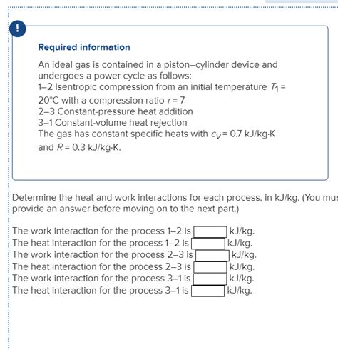 Solved Required Information An Ideal Gas Is Contained In A Chegg Com