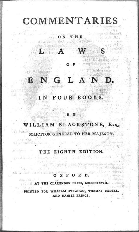 Commentaries On The Laws Of England In Four Books By William