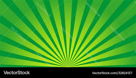 Green Abstract Background With Sun Rays Retro Vector Image
