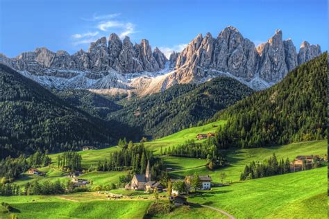Mountain Village Summer Forest Tyrol Grass Nature Landscape
