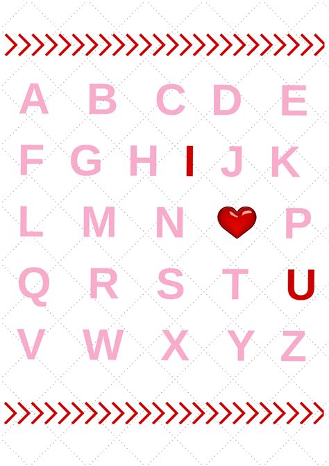 Savvy Spending Free Valentines I Love You Alphabet Art Free
