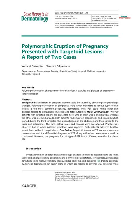 Pdf Polymorphic Eruption Of Pregnancy Presented With Targetoid