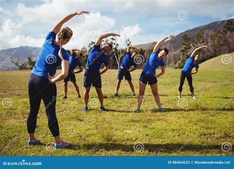 Female Trainer Giving Training To Fit People Stock Image Image Of