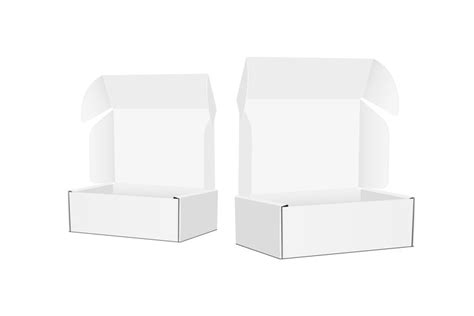 Two Cardboard Packing Boxes With Opened Lid Side View