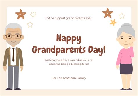 Beige And Brown Minimalist Playful Happy Grandparents Day Card Venngage