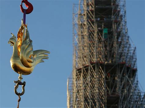 Notre Dame Cathedral Spire Gets Golden Rooster Weathervane Winnipeg Sun