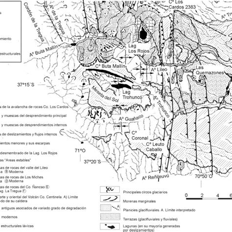 a carta geomorfológica de la región analizada sector norte download scientific diagram