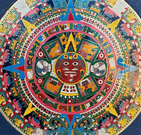 La Piedra Del Sol O Calendario Azteca Etsy