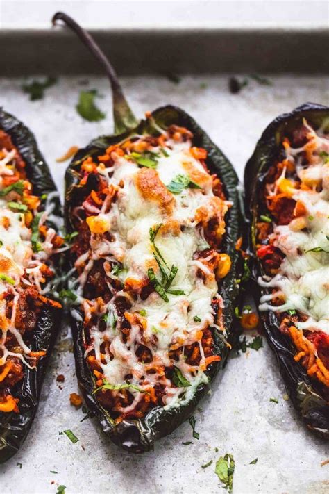 Easy Baked Southwest Stuffed Poblano Peppers With Ground Beef And Rice