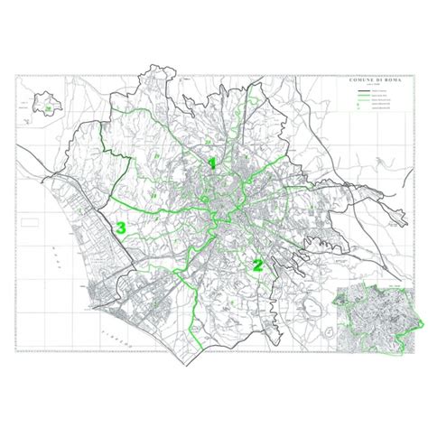 Mappa Del Comune Di Roma Stradale In Bianco E Nero Visceglia Carte E