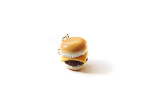 Cheeseburger Charm Miniature Food Jewelry Polymer Clay Cheeseburger