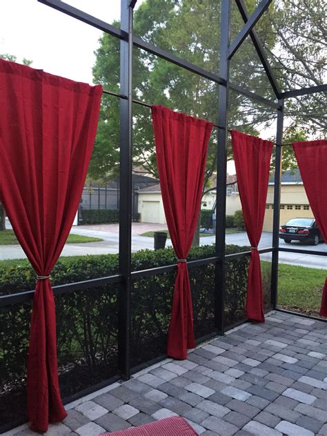 Love My Outdoor Curtains Hung On Shower Tension Rods Red Hottt