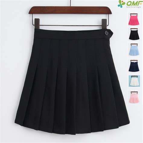 fashion pleated skirts women preppy style cute short skirts side button zipper sexy miniskirts a