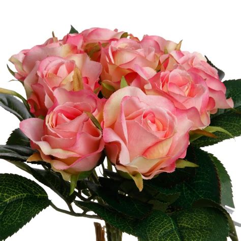 Bouquet De Fleurs 9 Roses 24cm Rose
