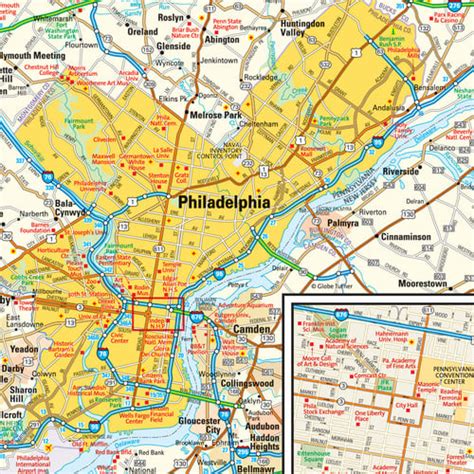 Philadelphia Pennsylvania Wall Map