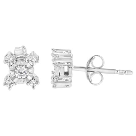 925 Sterling Silver 110 Carat Round Cut Diamond Miracle Plated Stud