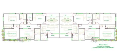 elegant  bedroom semi detached house plans  home plans design