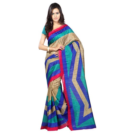Harsh Fashions Multi Color Bhagalpuri Silk Saree Buy Harsh Fashions Multi Color Bhagalpuri