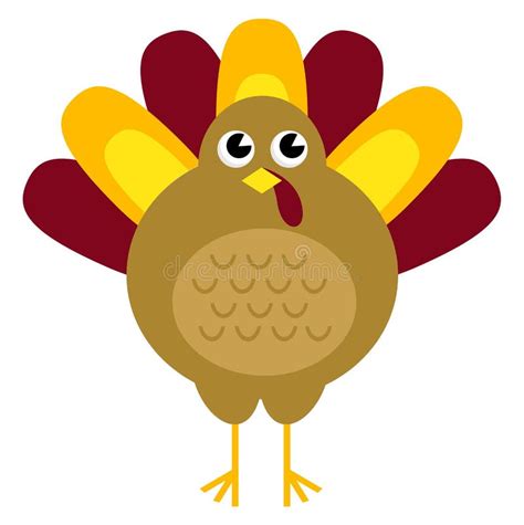 cute retro thanksgiving turkey isolated on white stock vector illustration of background