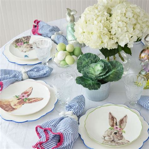 Preppy Bunny Easter Tablesetting By Wh Hostess Easter Tablesetting