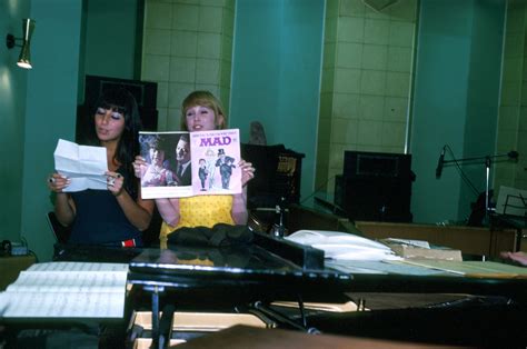 Rare Candid Photographs Of 19 Year Old Cher Records In The Studio In